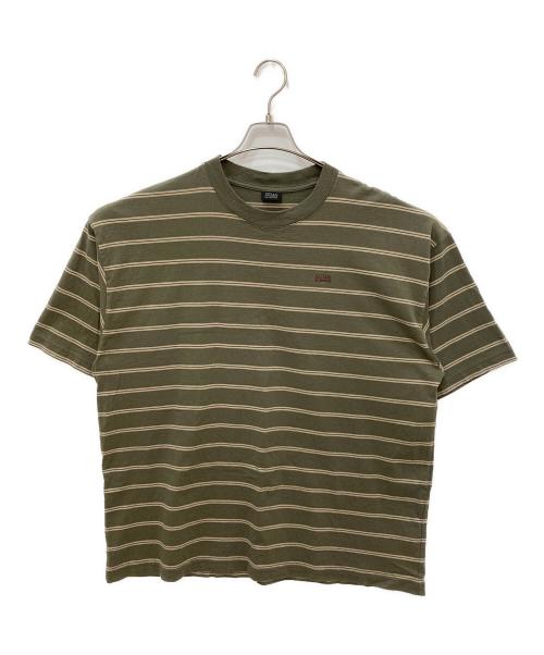 SEDAN ALL-PURPOSE（セダンオールパーパス）SEDAN ALL-PURPOSE (セダンオールパーパス) Striped S/S Tee グリーン サイズ:XXLの古着・服飾アイテム