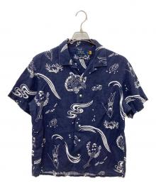 POLO RALPH LAUREN（ポロ・ラルフローレン）の古着「オープンカラーリネンシャツ」｜ネイビー