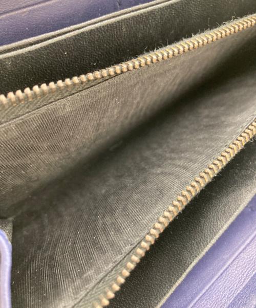 BOTTEGA VENETA（ボッテガベネタ）BOTTEGA VENETA (ボッテガベネタ) イントレチャート長財布 ネイビーの古着・服飾アイテム