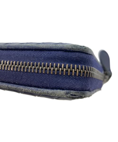 BOTTEGA VENETA（ボッテガベネタ）BOTTEGA VENETA (ボッテガベネタ) イントレチャート長財布 ネイビーの古着・服飾アイテム