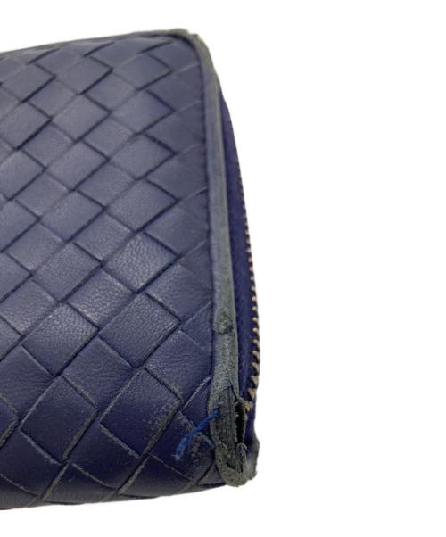 BOTTEGA VENETA（ボッテガベネタ）BOTTEGA VENETA (ボッテガベネタ) イントレチャート長財布 ネイビーの古着・服飾アイテム