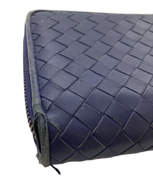 BOTTEGA VENETA（ボッテガベネタ）BOTTEGA VENETA (ボッテガベネタ) イントレチャート長財布 ネイビーの古着・服飾アイテム