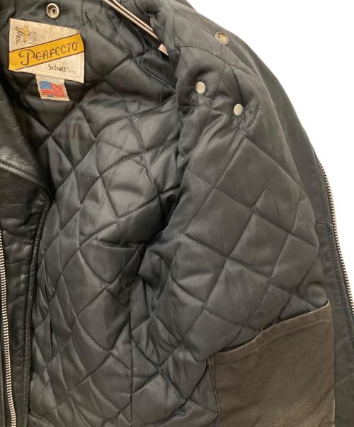 Schott（ショット）Schott (ショット) レザーダブルライダースジャケット ブラック サイズ:34の古着・服飾アイテム