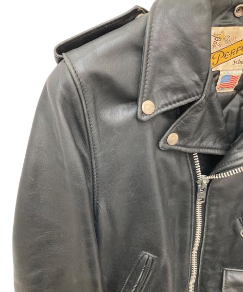 Schott（ショット）Schott (ショット) レザーダブルライダースジャケット ブラック サイズ:34の古着・服飾アイテム