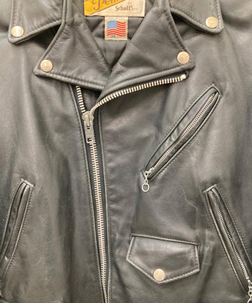 Schott（ショット）Schott (ショット) レザーダブルライダースジャケット ブラック サイズ:34の古着・服飾アイテム
