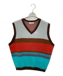 TTT MSW（ティー）の古着「Border Knit Vestニットベスト」｜ブルー