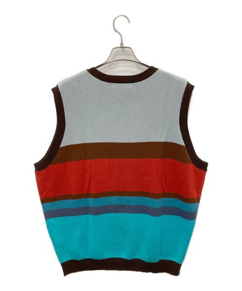 TTT MSW（ティー）TTT MSW (ティー) Border Knit Vestニットベスト ブルー サイズ:XLの古着・服飾アイテム