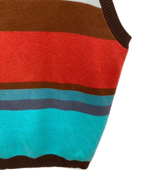 TTT MSW（ティー）TTT MSW (ティー) Border Knit Vestニットベスト ブルー サイズ:XLの古着・服飾アイテム
