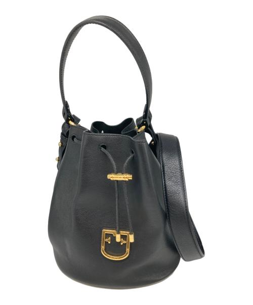 FURLA（フルラ）FURLA (フルラ) 巾着型ショルダーバック ブラックの古着・服飾アイテム