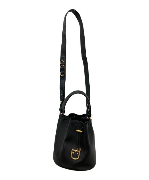 FURLA（フルラ）FURLA (フルラ) 巾着型ショルダーバック ブラックの古着・服飾アイテム