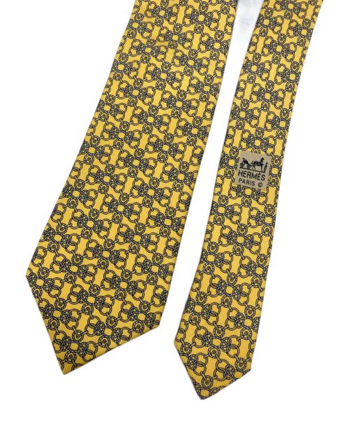 HERMES（エルメス）HERMES (エルメス) シルクネクタイ イエロー サイズ:記載なしの為実寸参照の古着・服飾アイテム