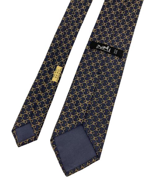 HERMES（エルメス）HERMES (エルメス) シルクネクタイ ネイビー サイズ:記載なしの為実寸参照の古着・服飾アイテム