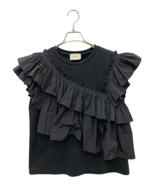UNITED ARROWS（ユナイテッドアローズ）UNITED ARROWS (ユナイテッドアローズ) コンビプリーツTシャツ ブラック サイズ:FREEの古着・服飾アイテム