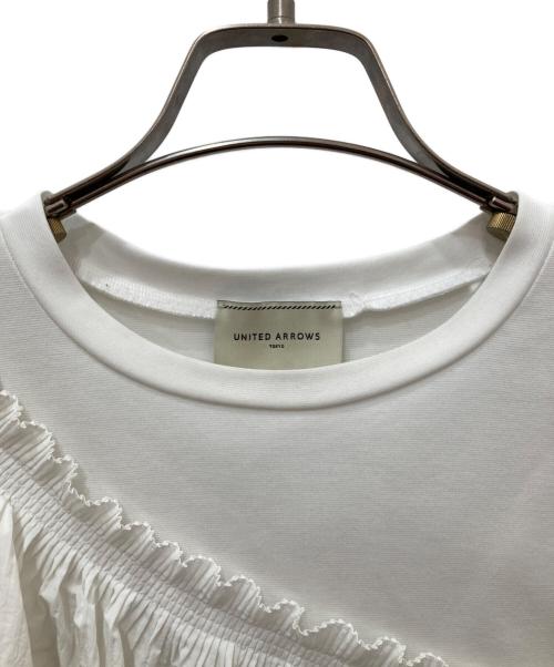UNITED ARROWS（ユナイテッドアローズ）UNITED ARROWS (ユナイテッドアローズ) コンビプリーツTシャツ ホワイト サイズ:FREEの古着・服飾アイテム
