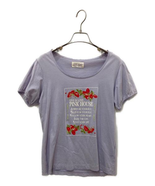 PINK HOUSE（ピンクハウス）PINK HOUSE (ピンクハウス) パフスリーブカットソー パープル サイズ:Lの古着・服飾アイテム