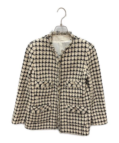 ANAYI（アナイ）ANAYI (アナイ) ツィードチェック4ポケット ジャケット ベージュ サイズ:38の古着・服飾アイテム
