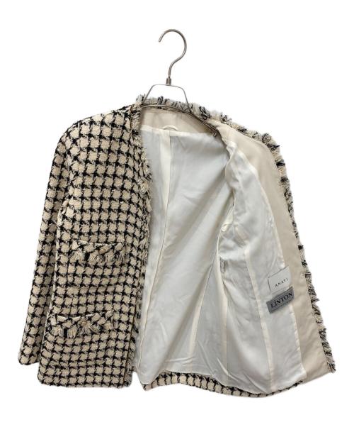 ANAYI（アナイ）ANAYI (アナイ) ツィードチェック4ポケット ジャケット ベージュ サイズ:38の古着・服飾アイテム