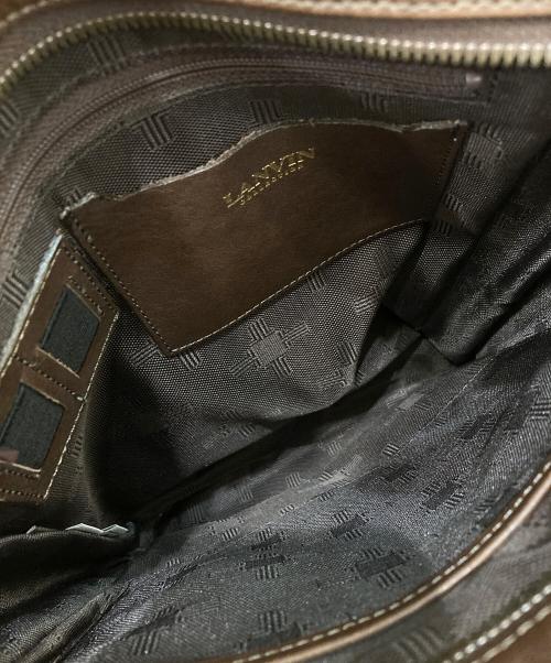 LANVIN（ランバン）LANVIN (ランバン) レザーショルダーバッグ ブラウンの古着・服飾アイテム