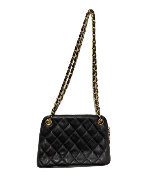 CHANEL（シャネル）CHANEL (シャネル) ラムスキン カンボンプレート チェーンショルダーハンドバッグ　マトラッセショルダーバッグ ブラックの古着・服飾アイテム