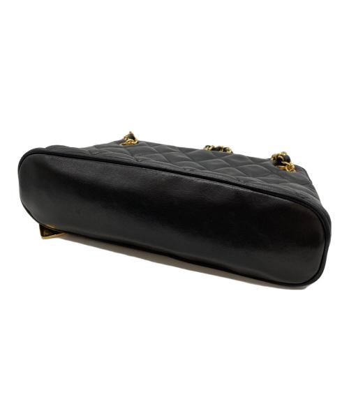 CHANEL（シャネル）CHANEL (シャネル) ラムスキン カンボンプレート チェーンショルダーハンドバッグ　マトラッセショルダーバッグ ブラックの古着・服飾アイテム
