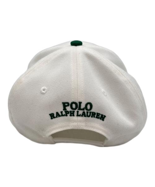 POLO RALPH LAUREN（ポロ・ラルフローレン）POLO RALPH LAUREN (ポロ・ラルフローレン) ハイクラウンツイルボールキャップ ホワイトの古着・服飾アイテム