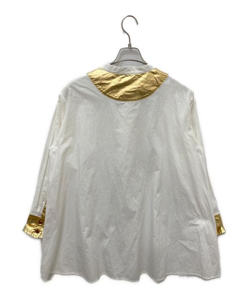 Vivienne Westwood RED LABEL（ヴィヴィアンウエストウッドレッドレーベル）Vivienne Westwood RED LABEL (ヴィヴィアンウエストウッドレッドレーベル) 箔ptロングシャツ ホワイト サイズ:00の古着・服飾アイテム