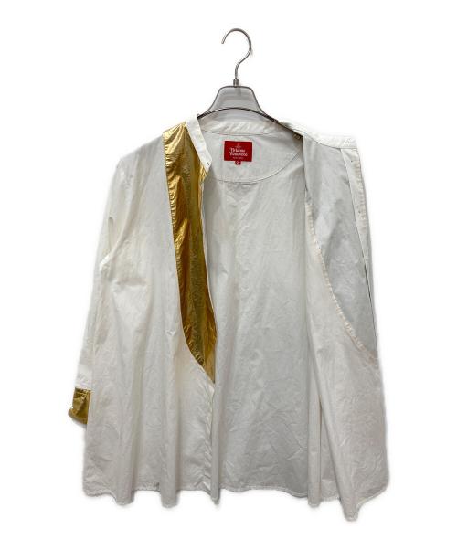 Vivienne Westwood RED LABEL（ヴィヴィアンウエストウッドレッドレーベル）Vivienne Westwood RED LABEL (ヴィヴィアンウエストウッドレッドレーベル) 箔ptロングシャツ ホワイト サイズ:00の古着・服飾アイテム