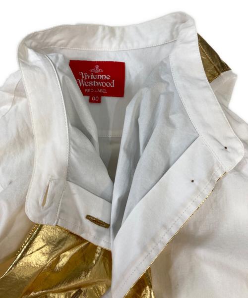 Vivienne Westwood RED LABEL（ヴィヴィアンウエストウッドレッドレーベル）Vivienne Westwood RED LABEL (ヴィヴィアンウエストウッドレッドレーベル) 箔ptロングシャツ ホワイト サイズ:00の古着・服飾アイテム