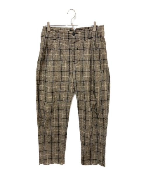 Hannibal（ハンニバル）HANNIBAL (ハンニバル) チェックトラウザーズ ブラウン サイズ:46の古着・服飾アイテム