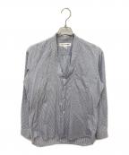 COMME des GARCONS SHIRTコムデギャルソンシャツ）の古着「スタンドカラーストライプシャツ」｜ブルー