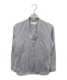 COMME des GARCONS SHIRT（コムデギャルソンシャツ）の古着「スタンドカラーストライプシャツ」｜ブルー