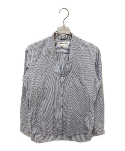 COMME des GARCONS SHIRT（コムデギャルソンシャツ）COMME des GARCONS SHIRT (コムデギャルソンシャツ) スタンドカラーストライプシャツ ブルー サイズ:Sの古着・服飾アイテム