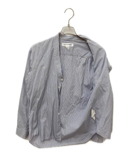 COMME des GARCONS SHIRT（コムデギャルソンシャツ）COMME des GARCONS SHIRT (コムデギャルソンシャツ) スタンドカラーストライプシャツ ブルー サイズ:Sの古着・服飾アイテム
