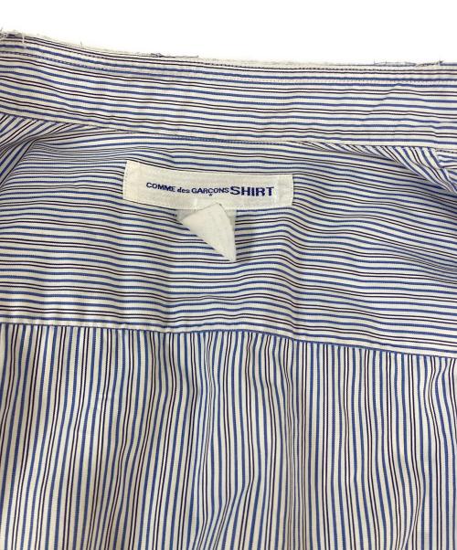 COMME des GARCONS SHIRT（コムデギャルソンシャツ）COMME des GARCONS SHIRT (コムデギャルソンシャツ) スタンドカラーストライプシャツ ブルー サイズ:Sの古着・服飾アイテム