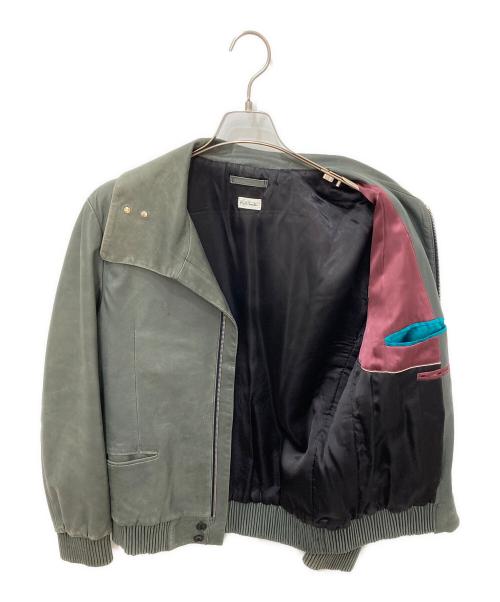 PAUL SMITH（ポールスミス）Paul Smith (ポールスミス) レザージャケット グリーン サイズ:Lの古着・服飾アイテム