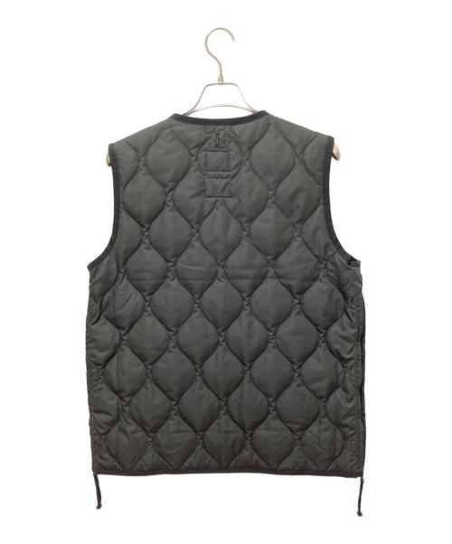 TAION（タイオン）TAION (タイオン) ミリタリー Vネックジップ ダウンベスト ブラック サイズ:Ｌの古着・服飾アイテム