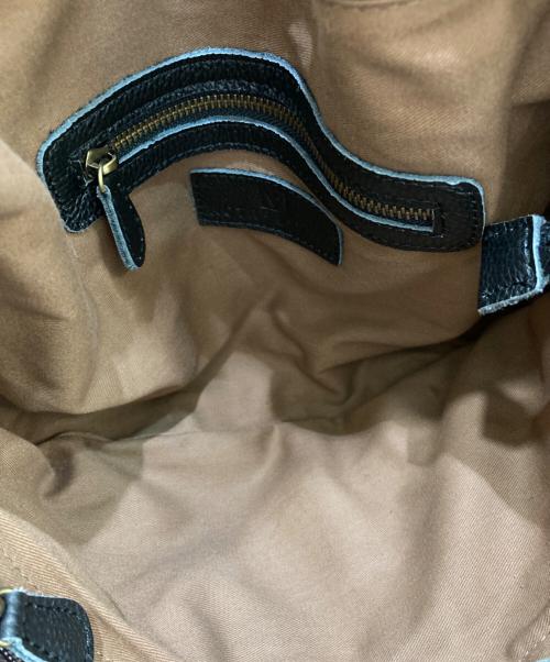 notre favori（ノートルファボリ）NOTRE FAVORI (ノートルファボリ) レザートートバッグ ブラックの古着・服飾アイテム