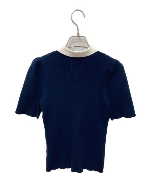 CELFORD（セルフォード）CELFORD (セルフォード) 衿付ニットプルオーバー ネイビー サイズ:Fの古着・服飾アイテム