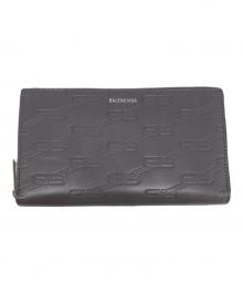 BALENCIAGA（バレンシアガ）の古着「エンボス シグネチャー ラウンドファスナー ウォレット」｜グレー