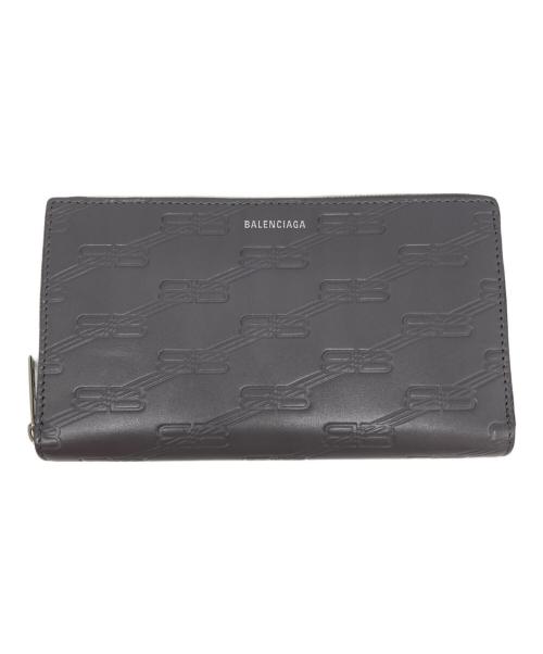 BALENCIAGA（バレンシアガ）BALENCIAGA (バレンシアガ) エンボス シグネチャー ラウンドファスナー ウォレット グレーの古着・服飾アイテム