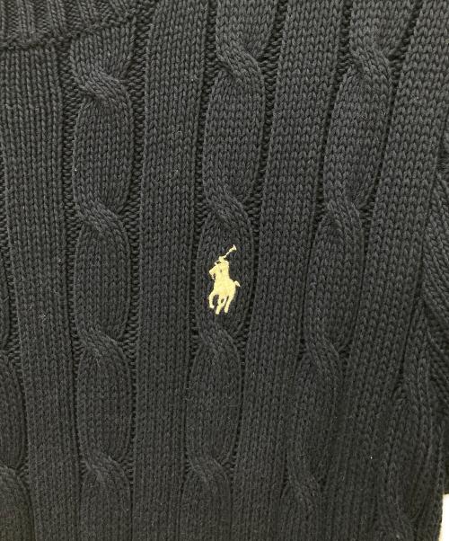 POLO RALPH LAUREN（ポロ・ラルフローレン）POLO RALPH LAUREN (ポロ・ラルフローレン) ショートスリーブケーブルニット ネイビー サイズ:Mの古着・服飾アイテム
