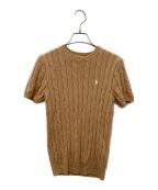 POLO RALPH LAURENポロ・ラルフローレン）の古着「ショートスリーブケーブルニット」｜ブラウン