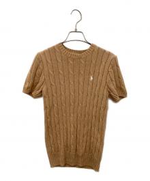 POLO RALPH LAUREN（ポロ・ラルフローレン）の古着「ショートスリーブケーブルニット」｜ブラウン