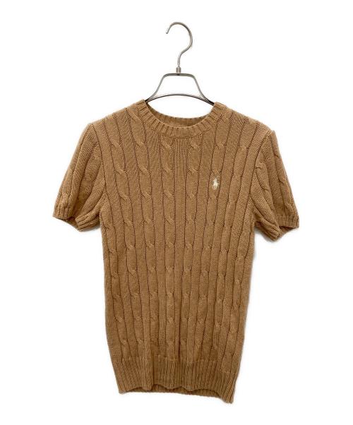POLO RALPH LAUREN（ポロ・ラルフローレン）POLO RALPH LAUREN (ポロ・ラルフローレン) ショートスリーブケーブルニット ブラウン サイズ:Sの古着・服飾アイテム