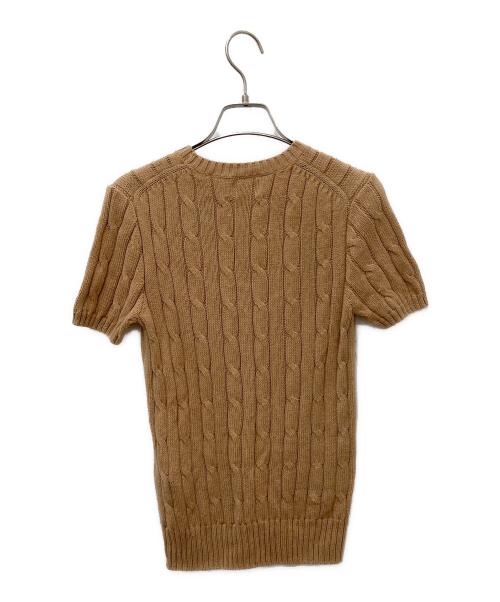 POLO RALPH LAUREN（ポロ・ラルフローレン）POLO RALPH LAUREN (ポロ・ラルフローレン) ショートスリーブケーブルニット ブラウン サイズ:Sの古着・服飾アイテム