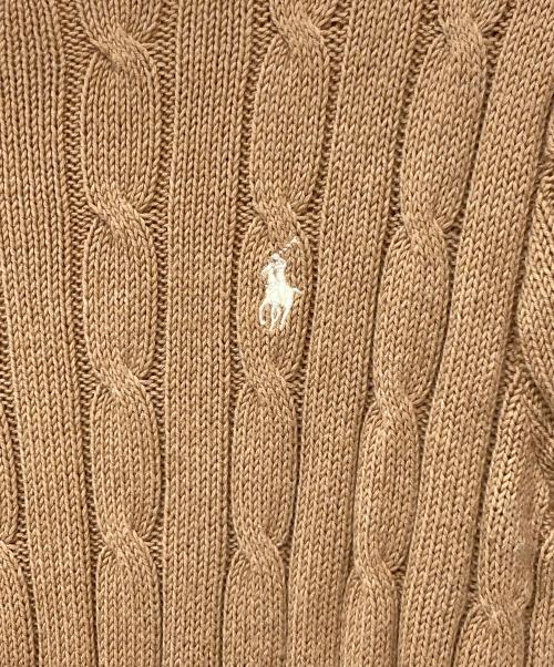 POLO RALPH LAUREN（ポロ・ラルフローレン）POLO RALPH LAUREN (ポロ・ラルフローレン) ショートスリーブケーブルニット ブラウン サイズ:Sの古着・服飾アイテム