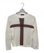 BURBERRY BLACK LABELバーバリーブラックレーベル）の古着「クロスクルーネックニット」｜ベージュ