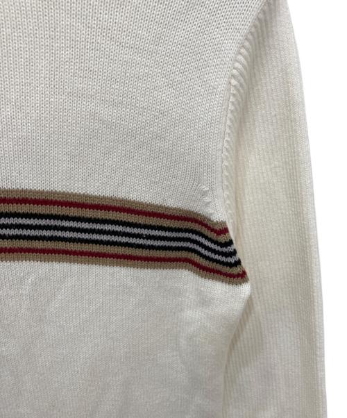BURBERRY BLACK LABEL（バーバリーブラックレーベル）BURBERRY BLACK LABEL (バーバリーブラックレーベル) クロスクルーネックニット ベージュ サイズ:3の古着・服飾アイテム