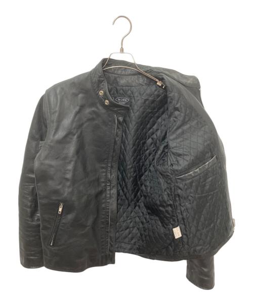 HORN WORKS（ホーンワークス）HORN WORKS (ホーンワークス) シングルライダースジャケット ブラック サイズ:Lの古着・服飾アイテム