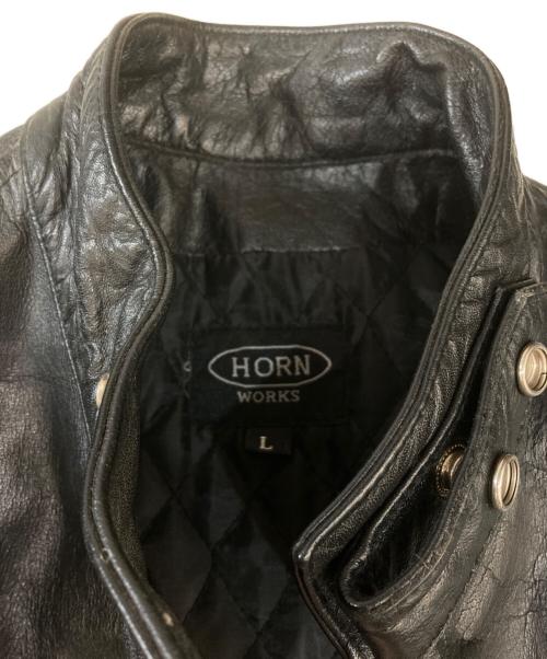 HORN WORKS（ホーンワークス）HORN WORKS (ホーンワークス) シングルライダースジャケット ブラック サイズ:Lの古着・服飾アイテム